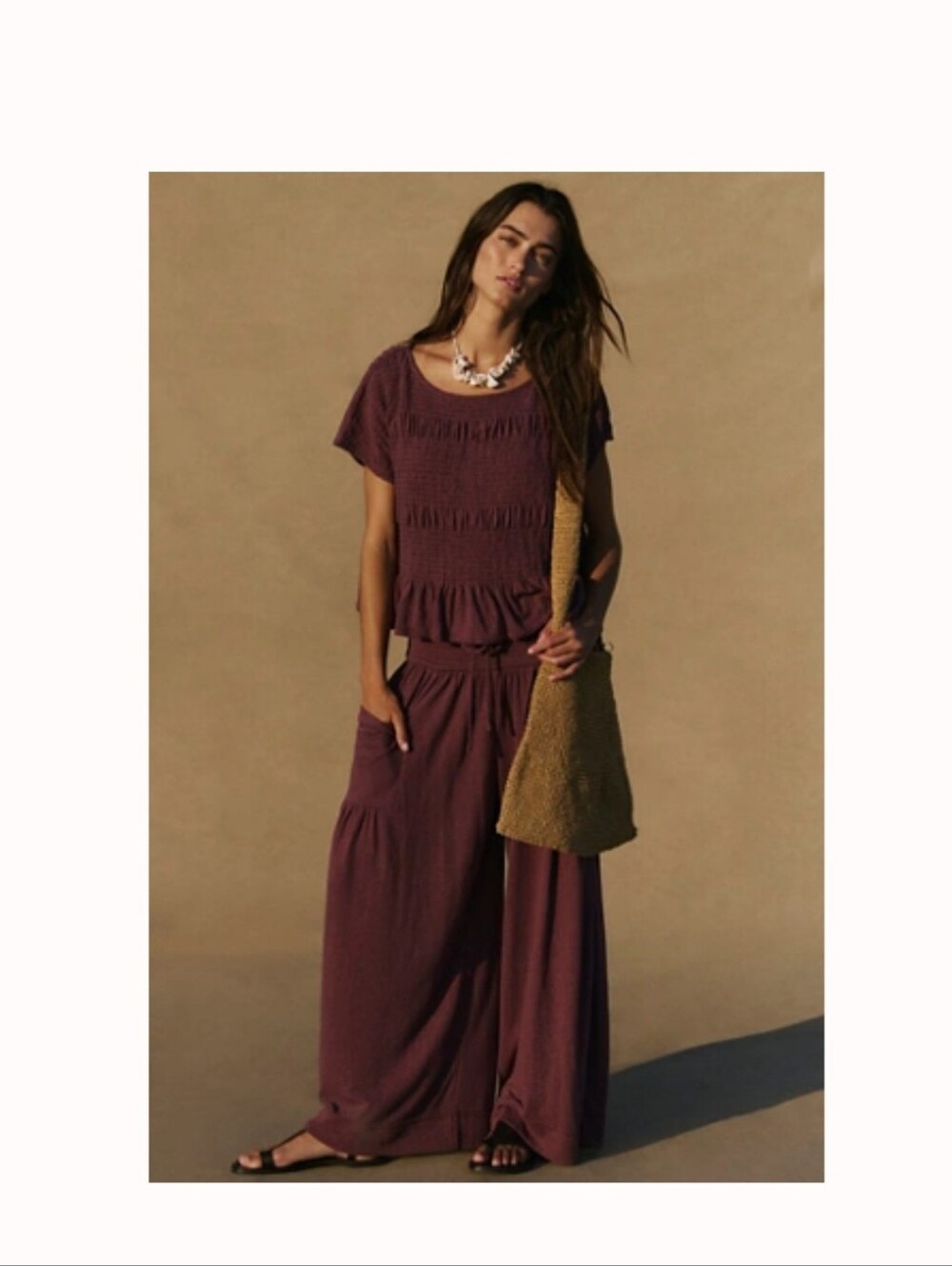 Free People Riley Set Wide-Leg Top and Pant in Wild Ginger